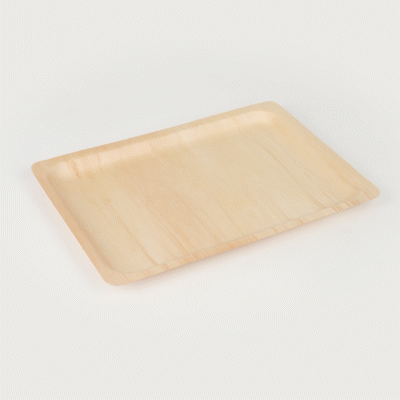 Taipei Rectangle Natural Poplar Plate - 14 1/4'' x 9 3/4'' x 3/4'' - 200 count box