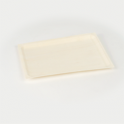 Taipei Rectangle Natural Poplar Plate - 10 3/4'' x 7 1/4'' x 3/4'' - 50 count box