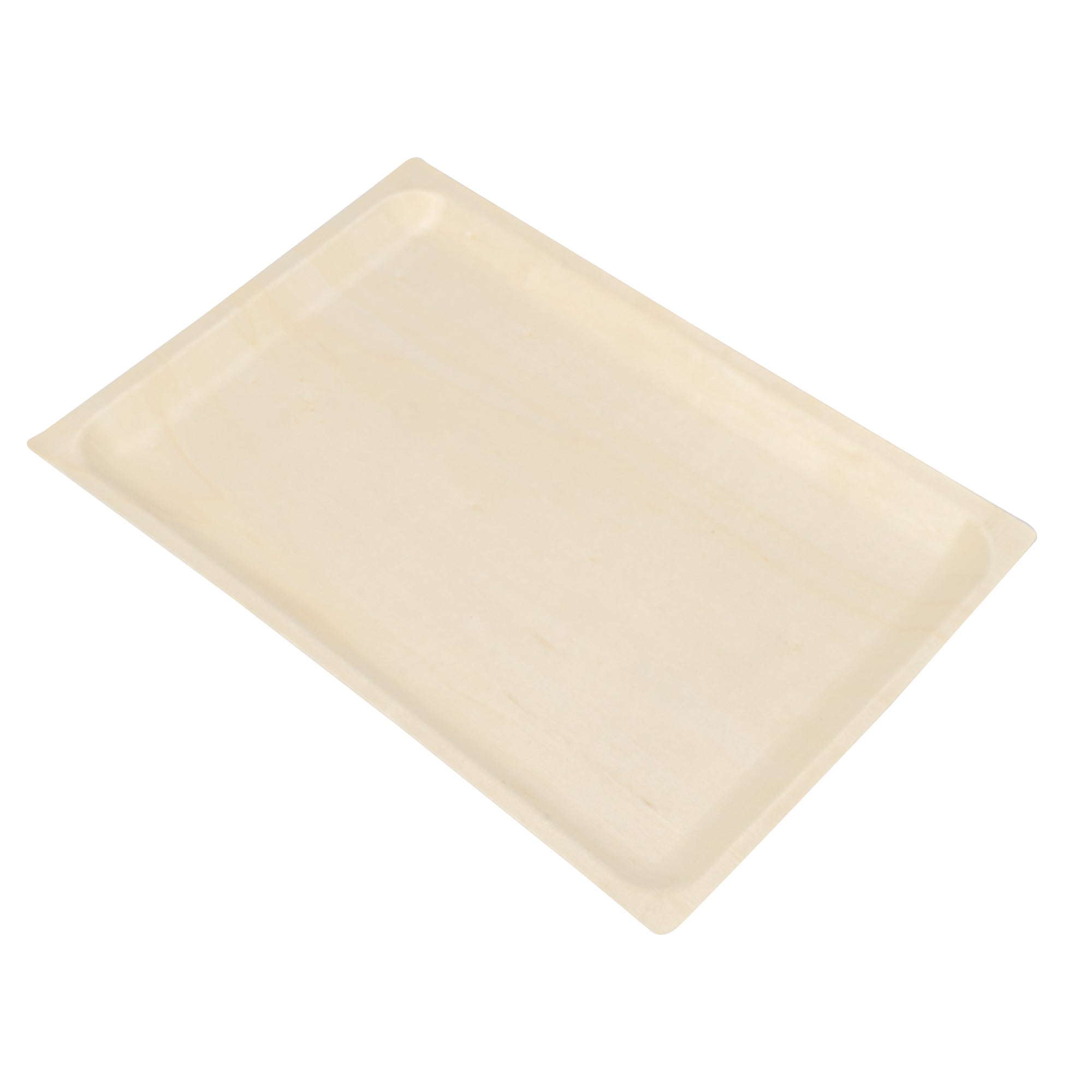 Taipei Rectangle Natural Poplar Plate - 10 3/4'' x 7 1/4'' x 3/4'' - 50 count box