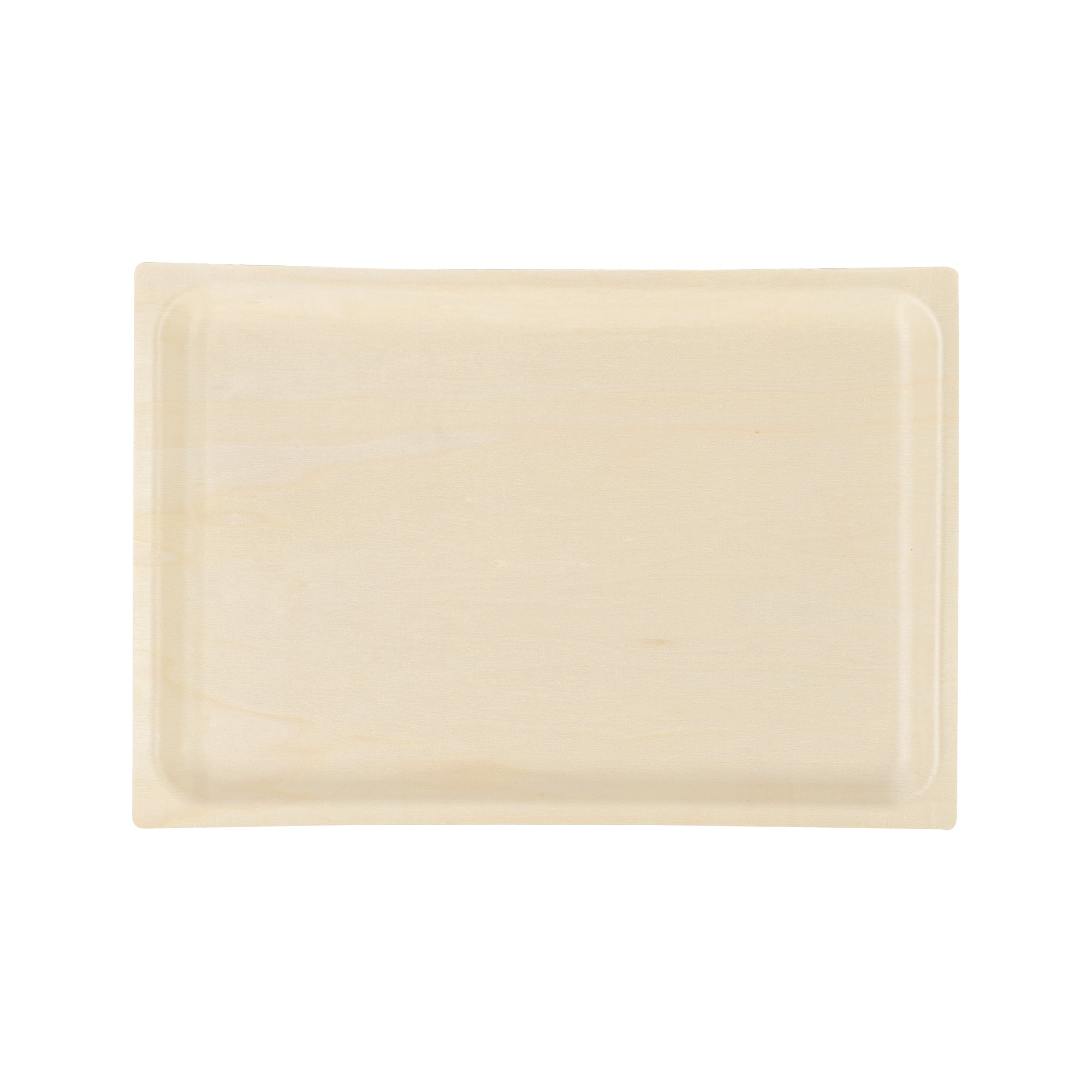 Taipei Rectangle Natural Poplar Plate - 10 3/4'' x 7 1/4'' x 3/4'' - 50 count box