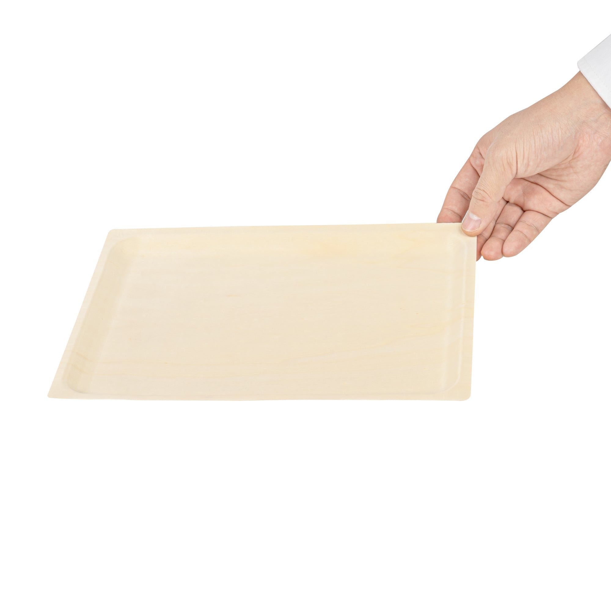 Taipei Rectangle Natural Poplar Plate - 10 3/4'' x 7 1/4'' x 3/4'' - 200 count box