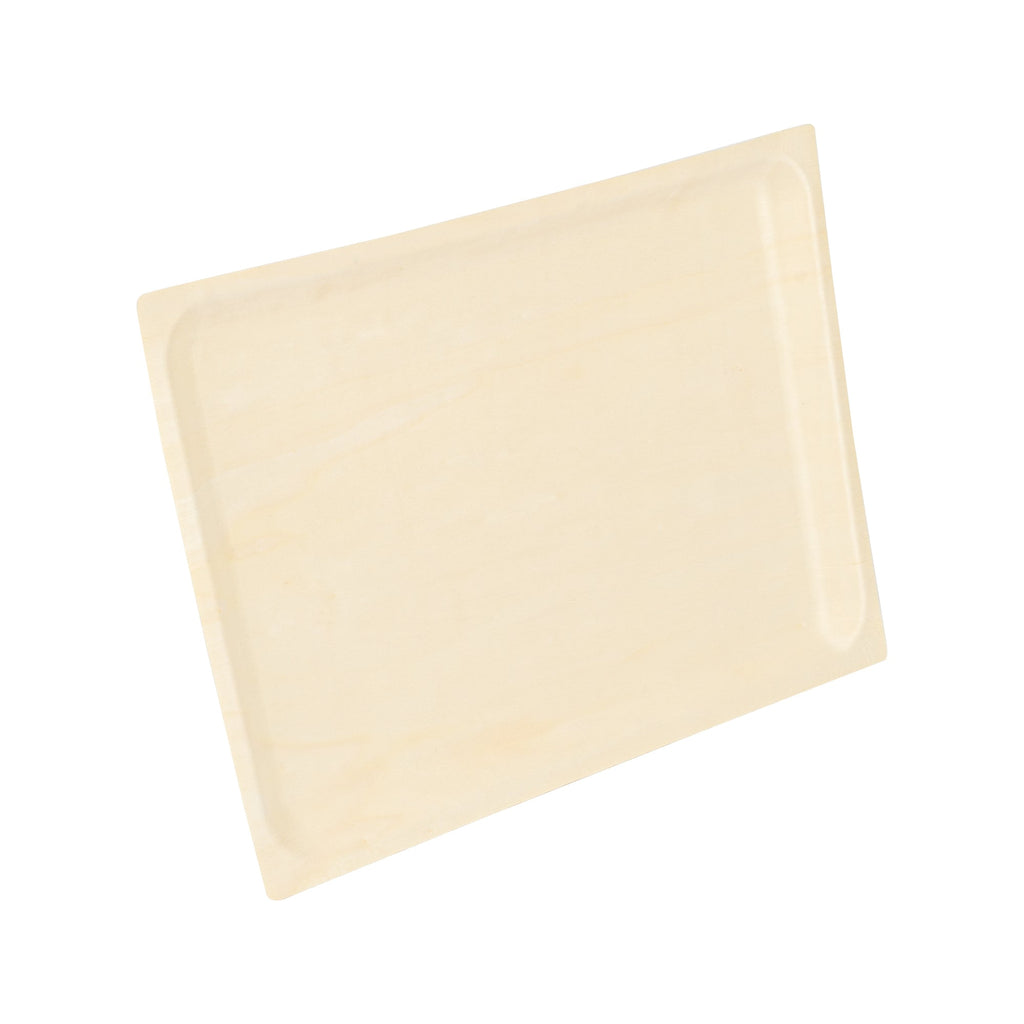 Taipei Rectangle Natural Poplar Plate - 10 3/4'' x 7 1/4'' x 3/4'' - 200 count box