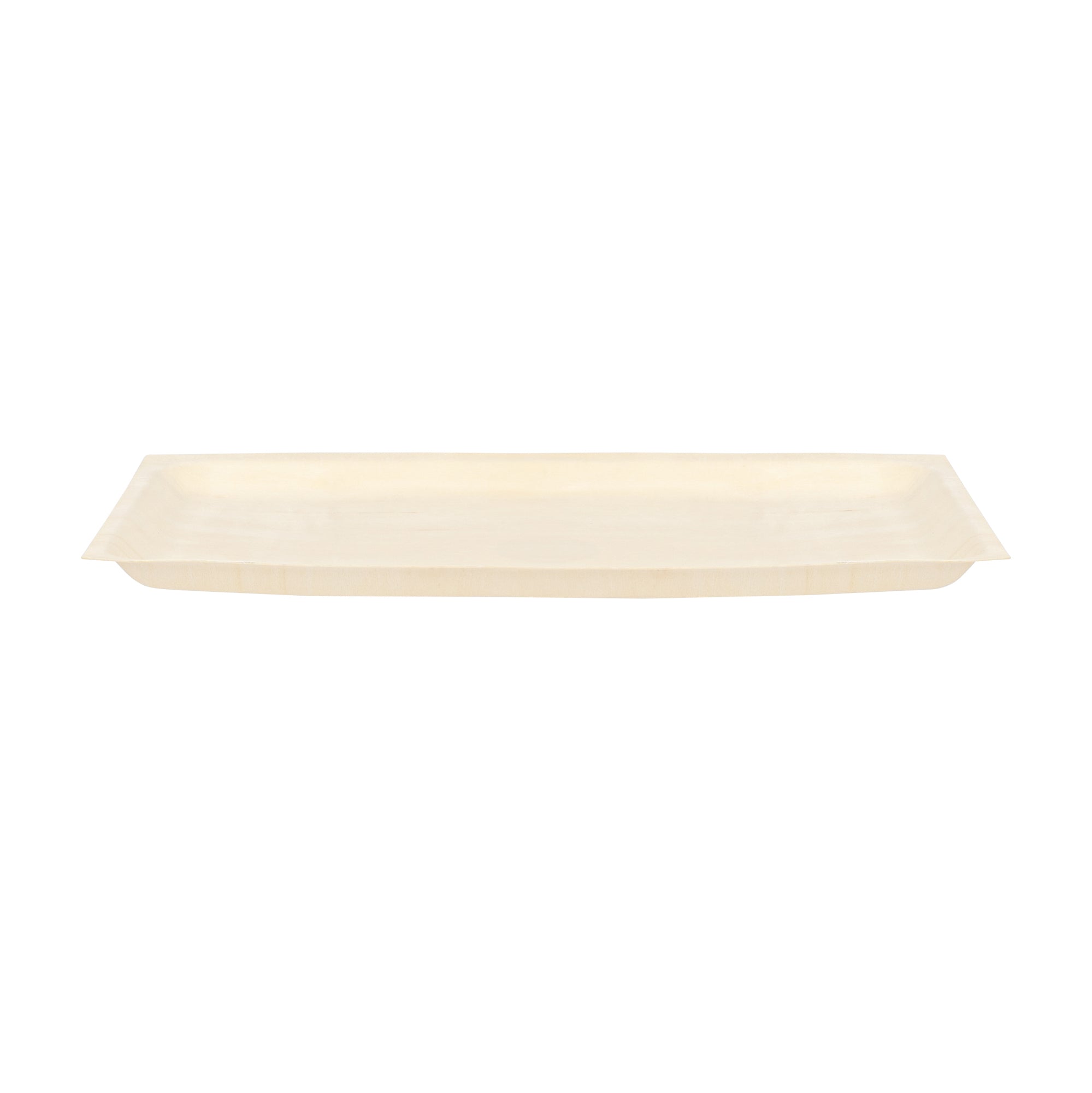 Taipei Rectangle Natural Poplar Plate - 10 3/4'' x 7 1/4'' x 3/4'' - 200 count box