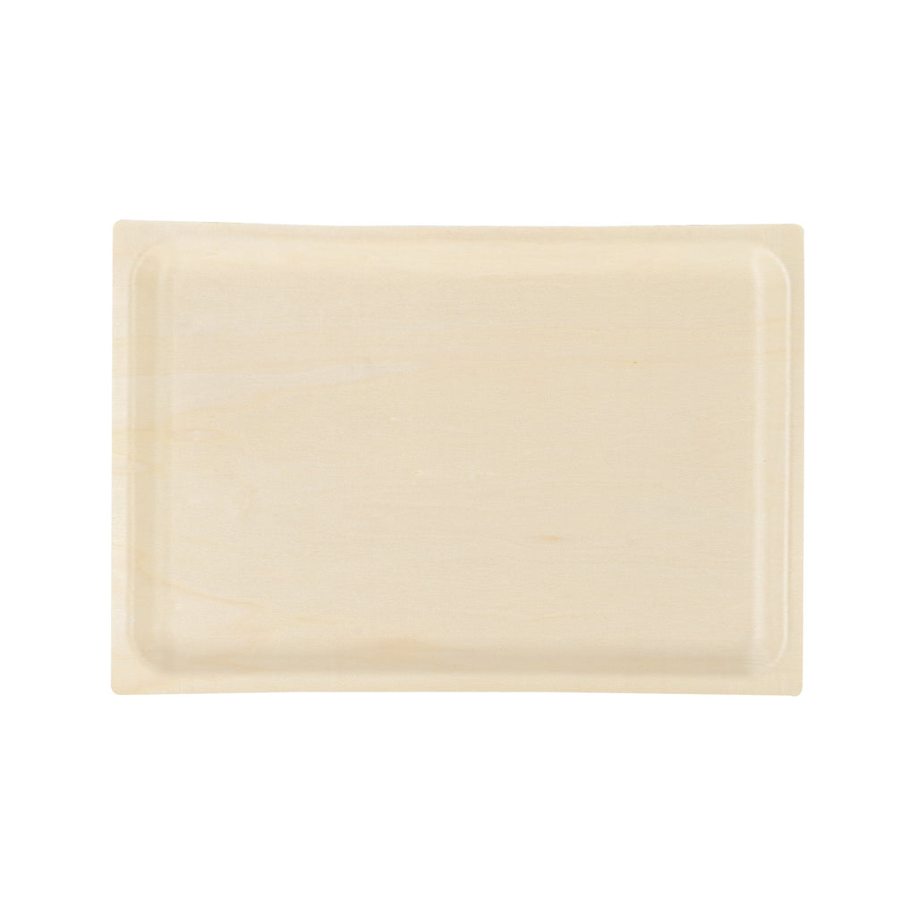 Taipei Rectangle Natural Poplar Plate - 10 3/4'' x 7 1/4'' x 3/4'' - 200 count box