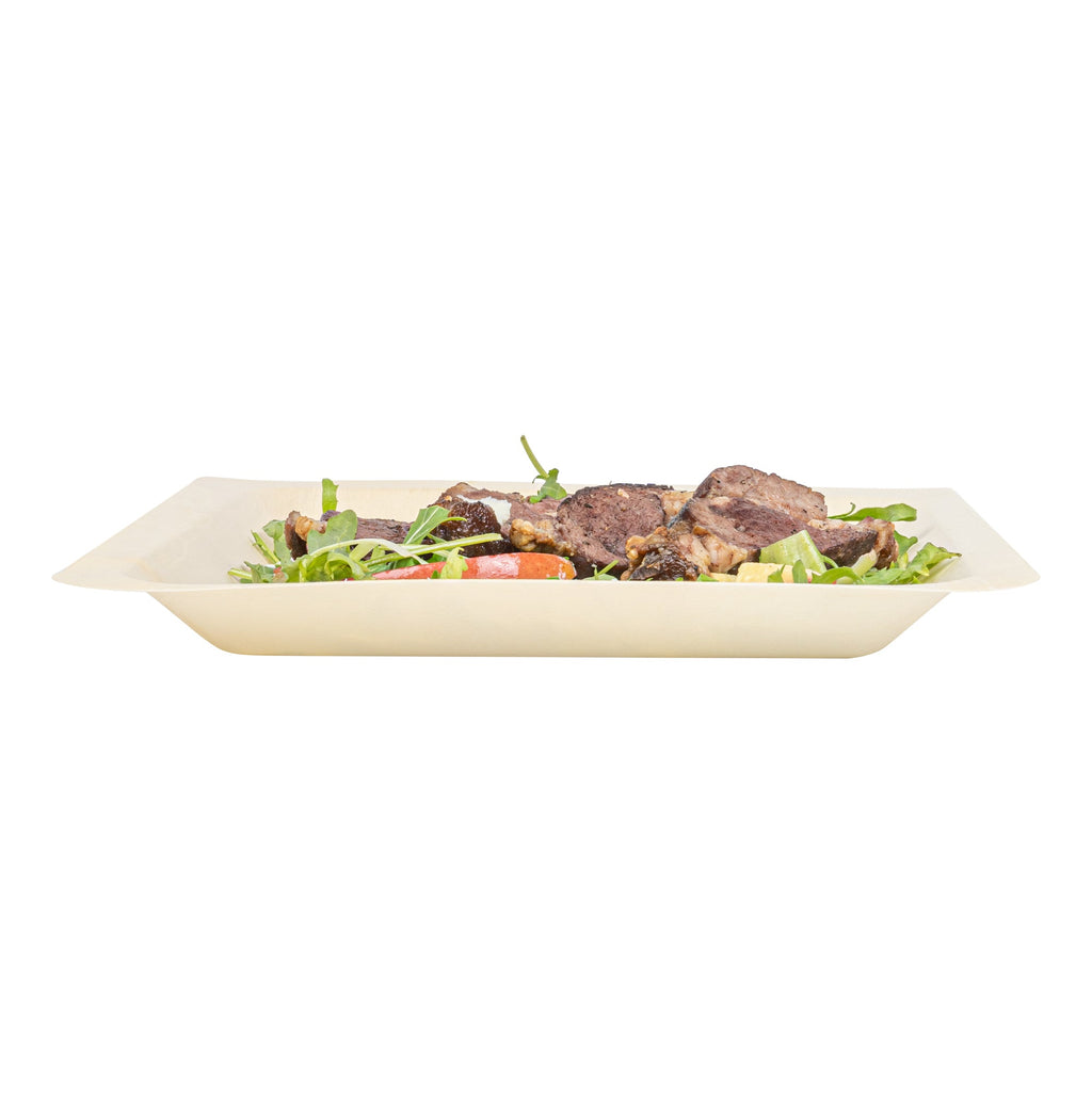 Taipei Square Natural Poplar Plate - 9 3/4'' x 9 3/4'' x 1'' - 200 count box