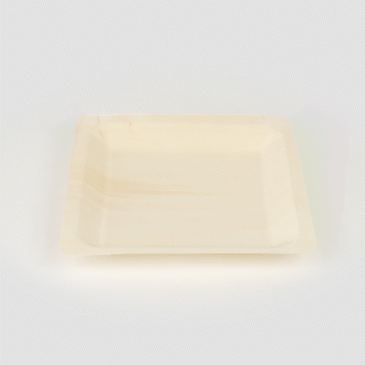 Taipei Square Natural Poplar Plate - 9 3/4'' x 9 3/4'' x 1'' - 200 count box