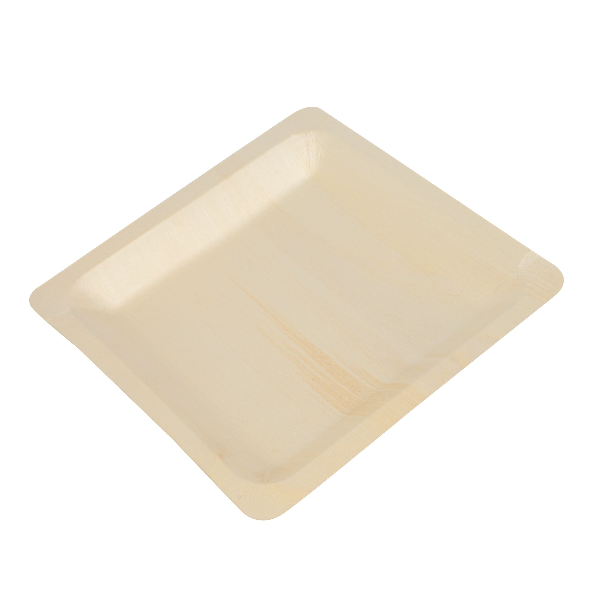 Taipei Square Natural Poplar Plate - 9 3/4'' x 9 3/4'' x 1'' - 200 count box