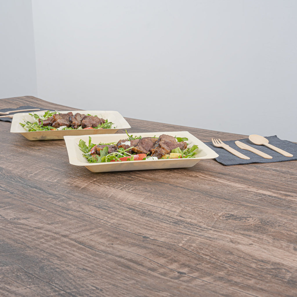 Taipei Square Natural Poplar Plate - 9 3/4'' x 9 3/4'' x 1'' - 200 count box
