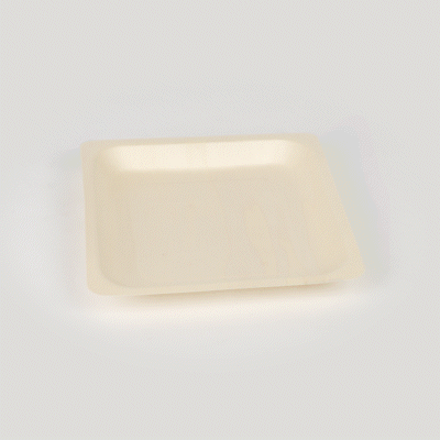 Taipei Square Natural Poplar Plate - 9'' x 9'' x 1'' - 200 count box