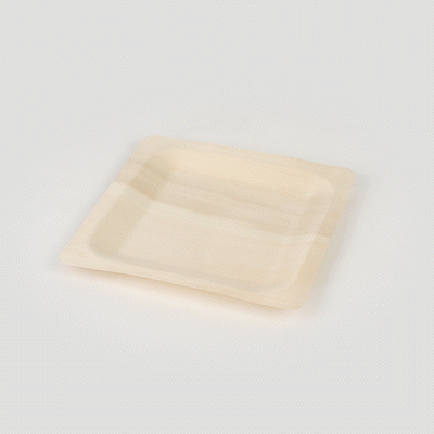 Taipei Square Natural Poplar Plate - 8 1/2'' x 8 1/2'' x 3/4'' - 50 count box