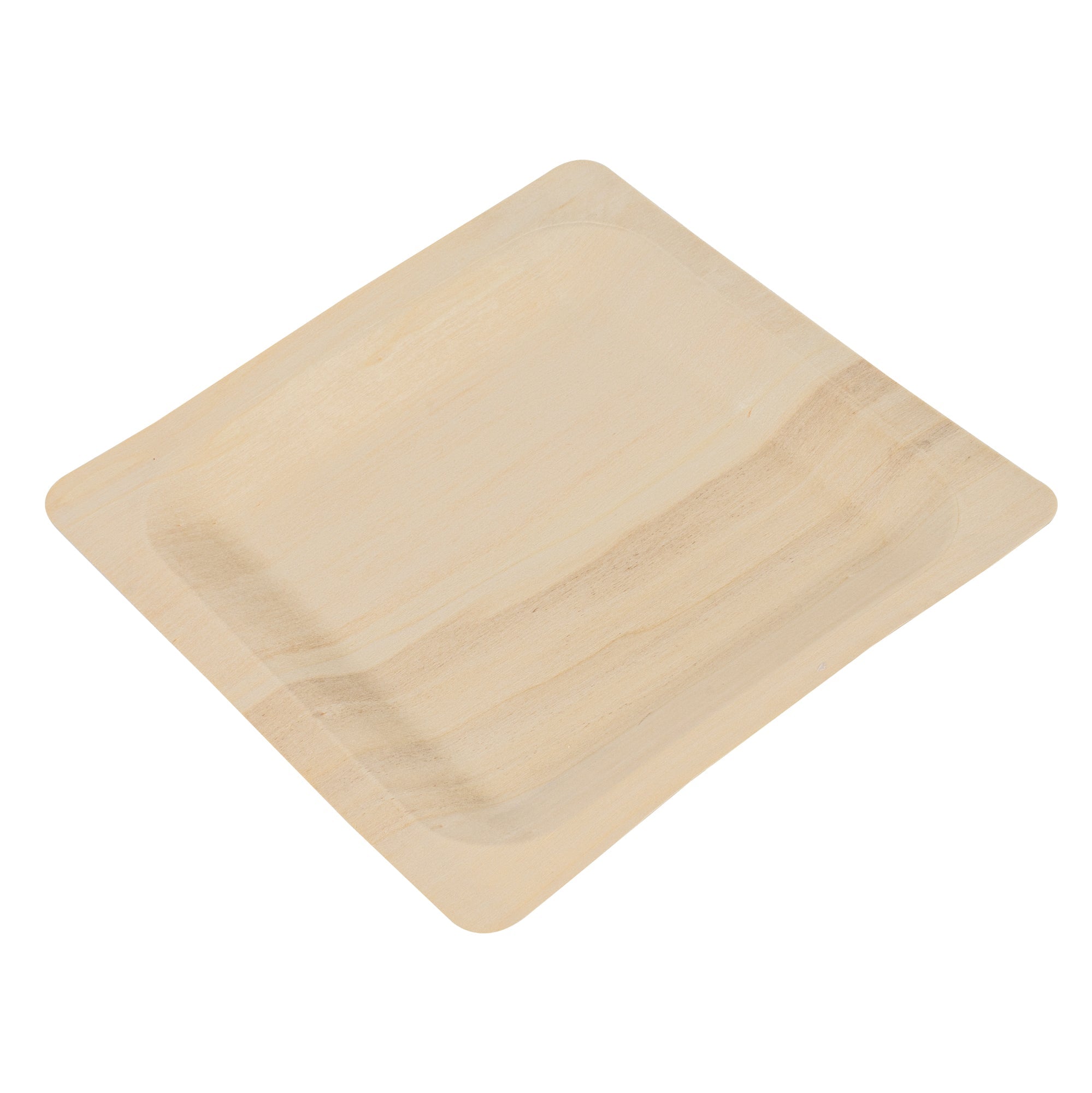 Taipei Square Natural Poplar Plate - 8 1/2'' x 8 1/2'' x 3/4'' - 200 count box