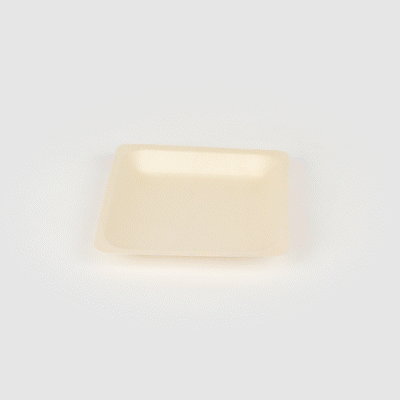 Taipei Square Natural Poplar Plate - 7'' x 7'' x 1'' - 200 count box