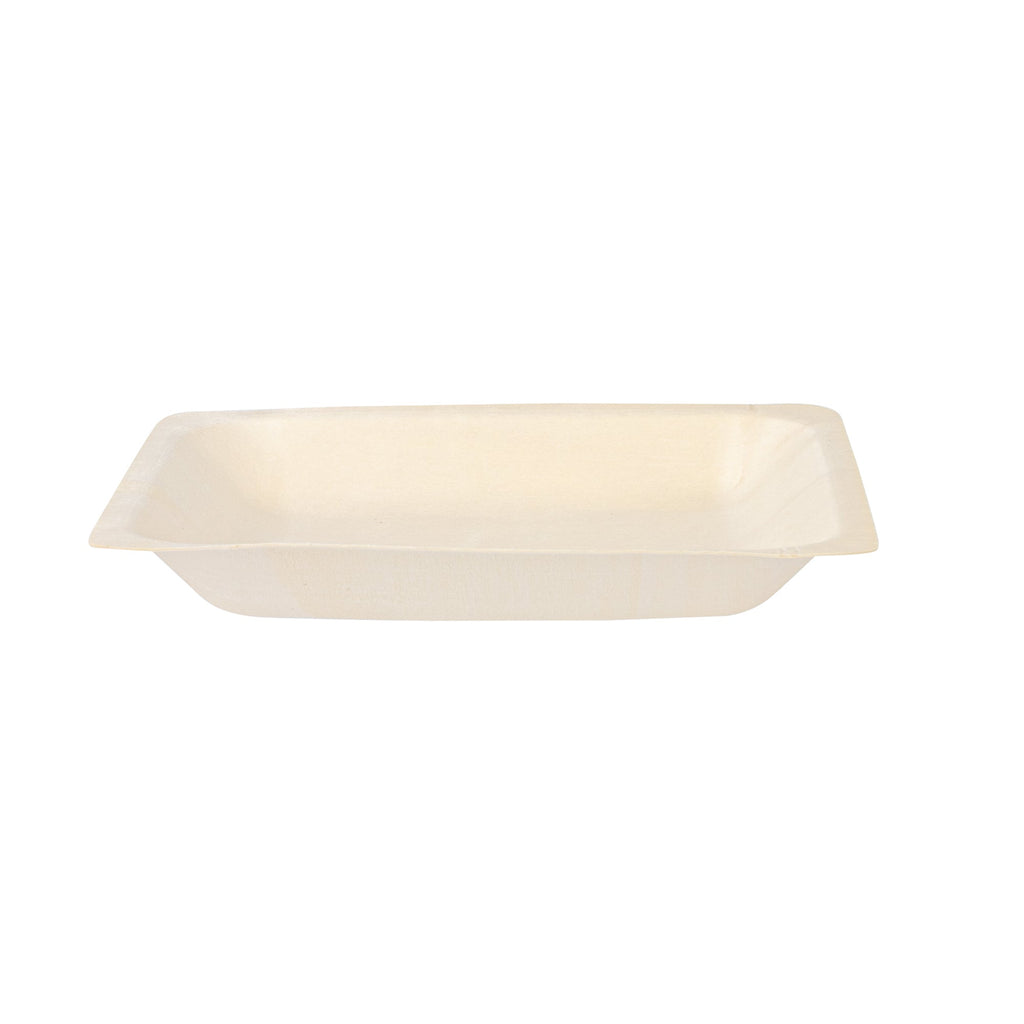 Taipei Square Natural Poplar Plate - 7'' x 7'' x 1'' - 200 count box