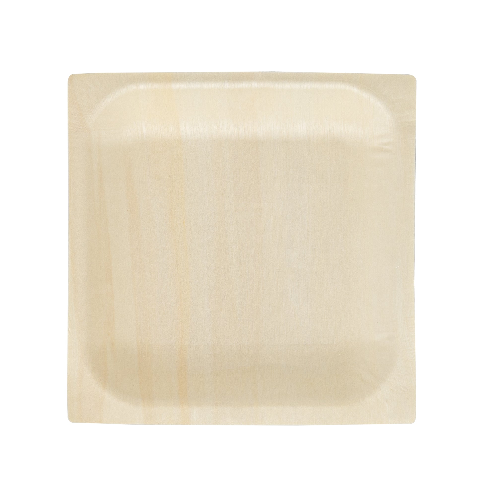 Taipei Square Natural Poplar Plate - 5'' x 5'' x 1/2'' - 50 count box