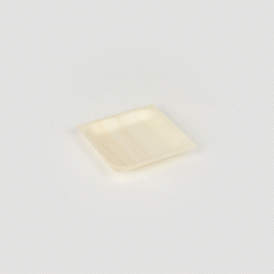Taipei Square Natural Poplar Plate - 5'' x 5'' x 1/2'' - 200 count box