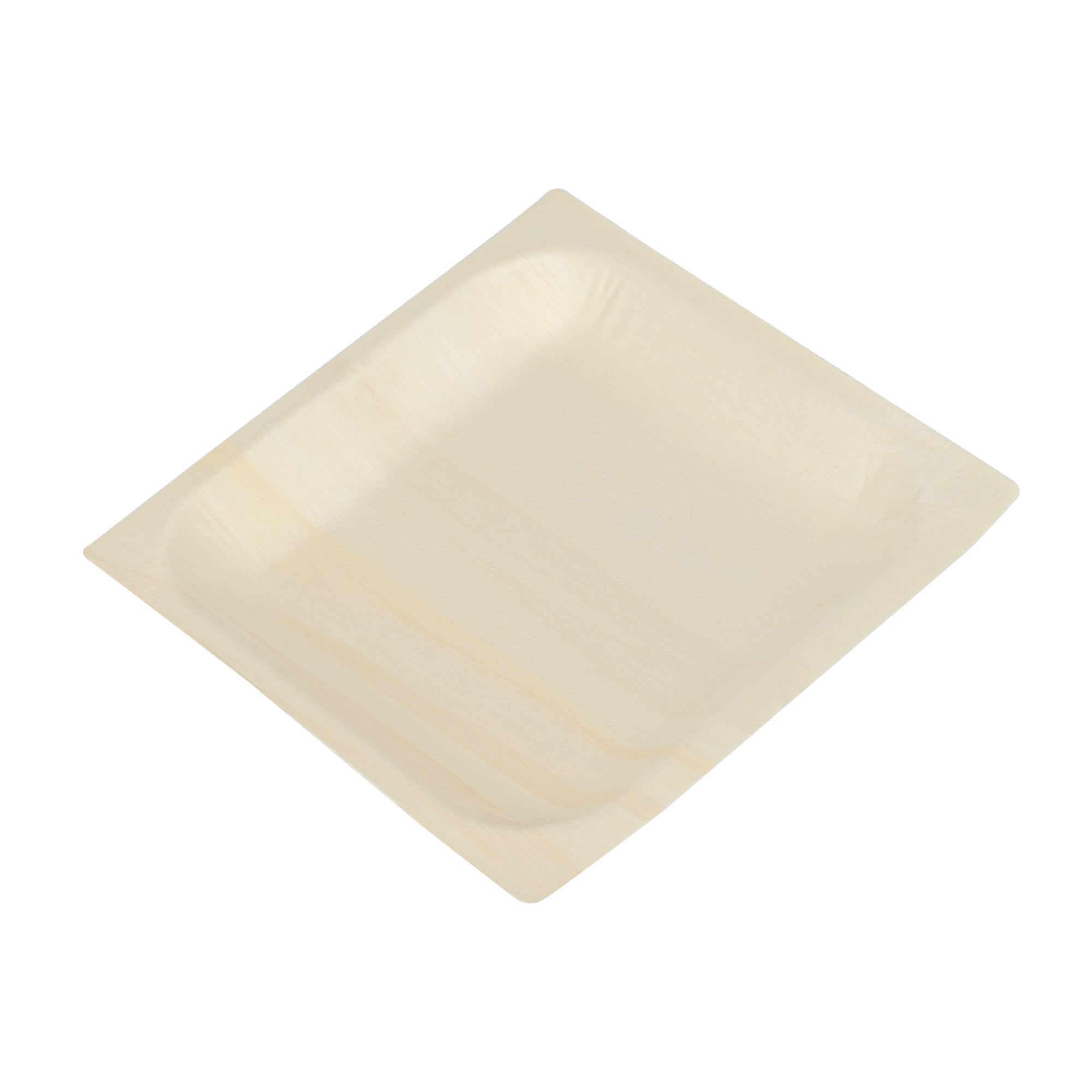 Taipei Square Natural Poplar Plate - 5'' x 5'' x 1/2'' - 200 count box