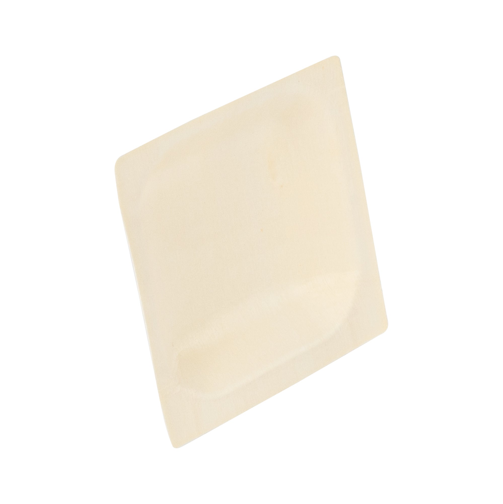 Taipei Square Natural Poplar Plate - 4'' x 4'' - 200 count box