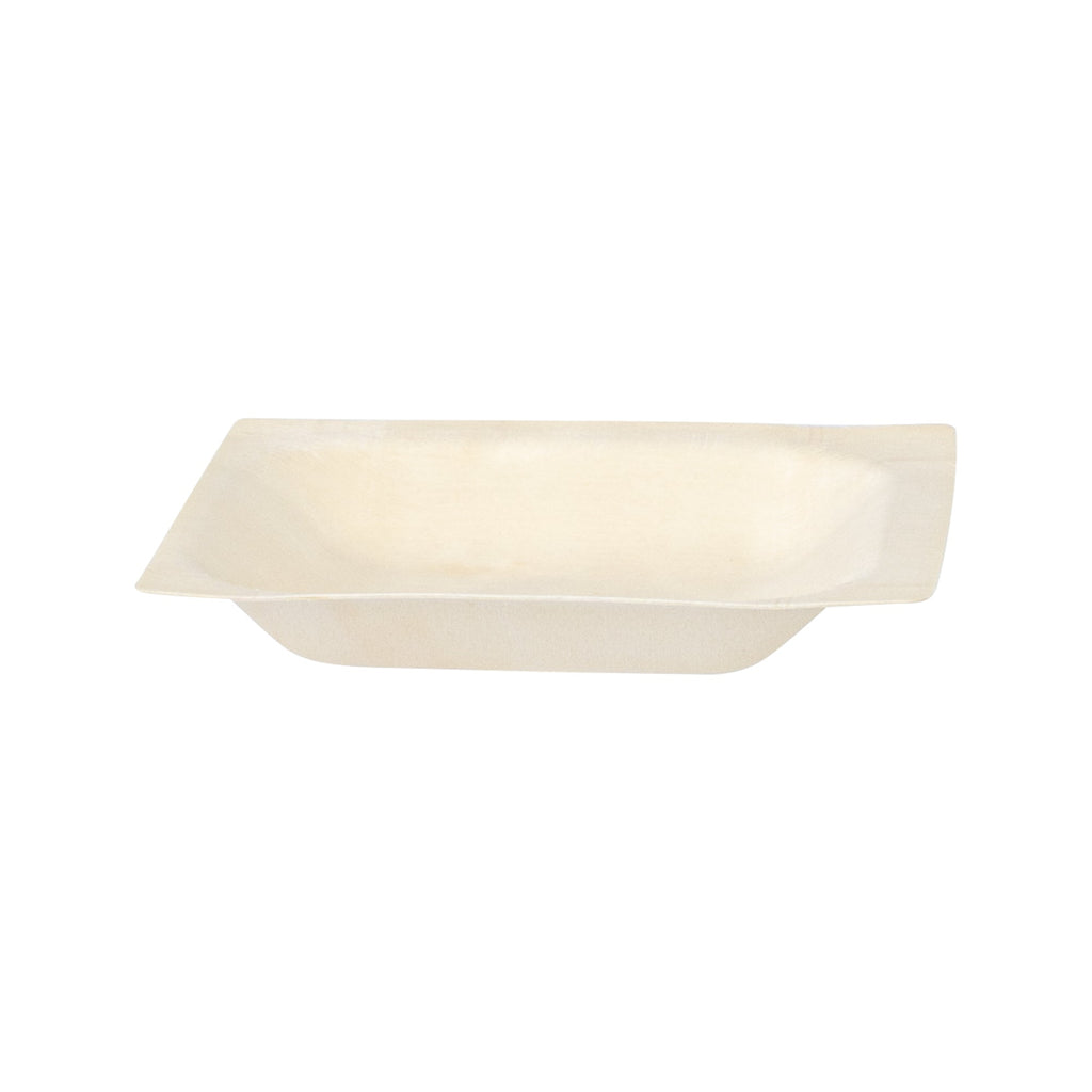 Taipei Square Natural Poplar Plate - 4'' x 4'' - 200 count box