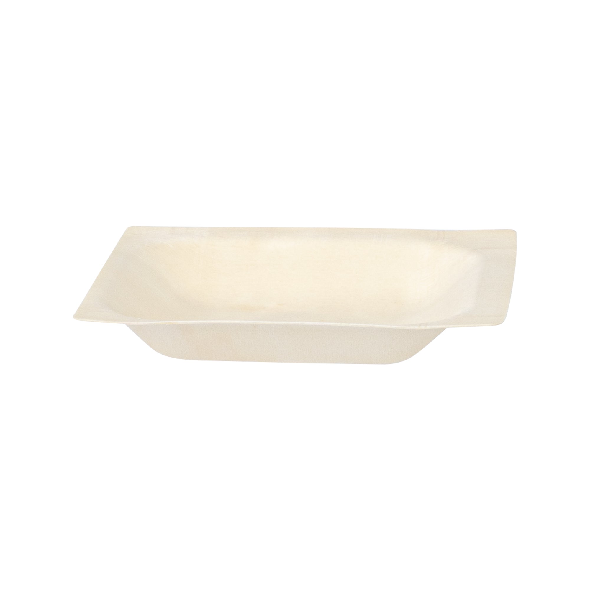 Taipei Square Natural Poplar Plate - 4'' x 4'' - 200 count box