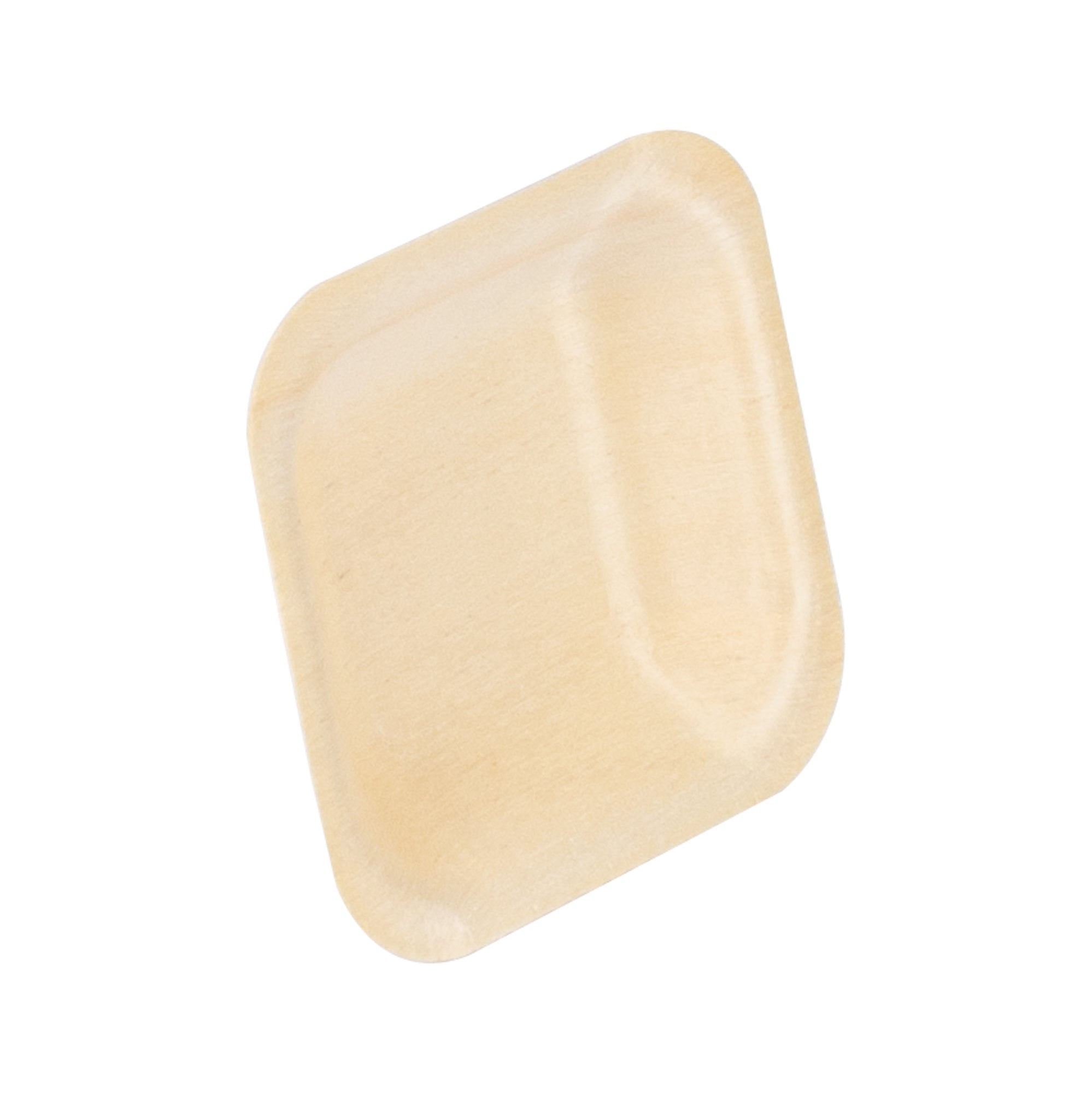 Taipei Square Natural Poplar Plate - 2 3/4'' x 2 3/4'' - 50 count box