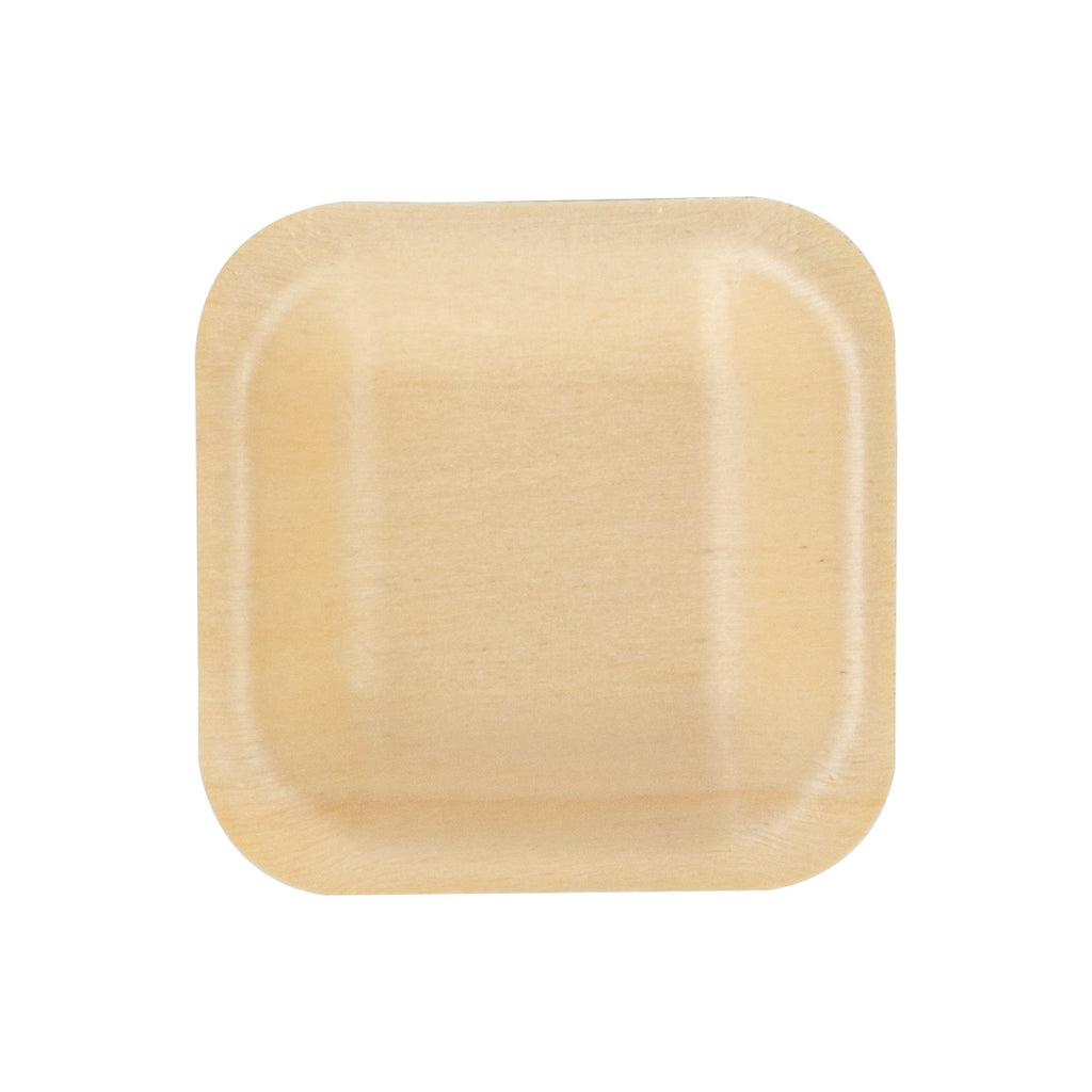 Taipei Square Natural Poplar Plate - 2 3/4'' x 2 3/4'' - 200 count box