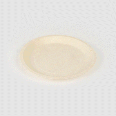 Taipei Round Natural Poplar Plate - 10 1/4'' x 10 1/4'' x 3/4'' - 50 count box