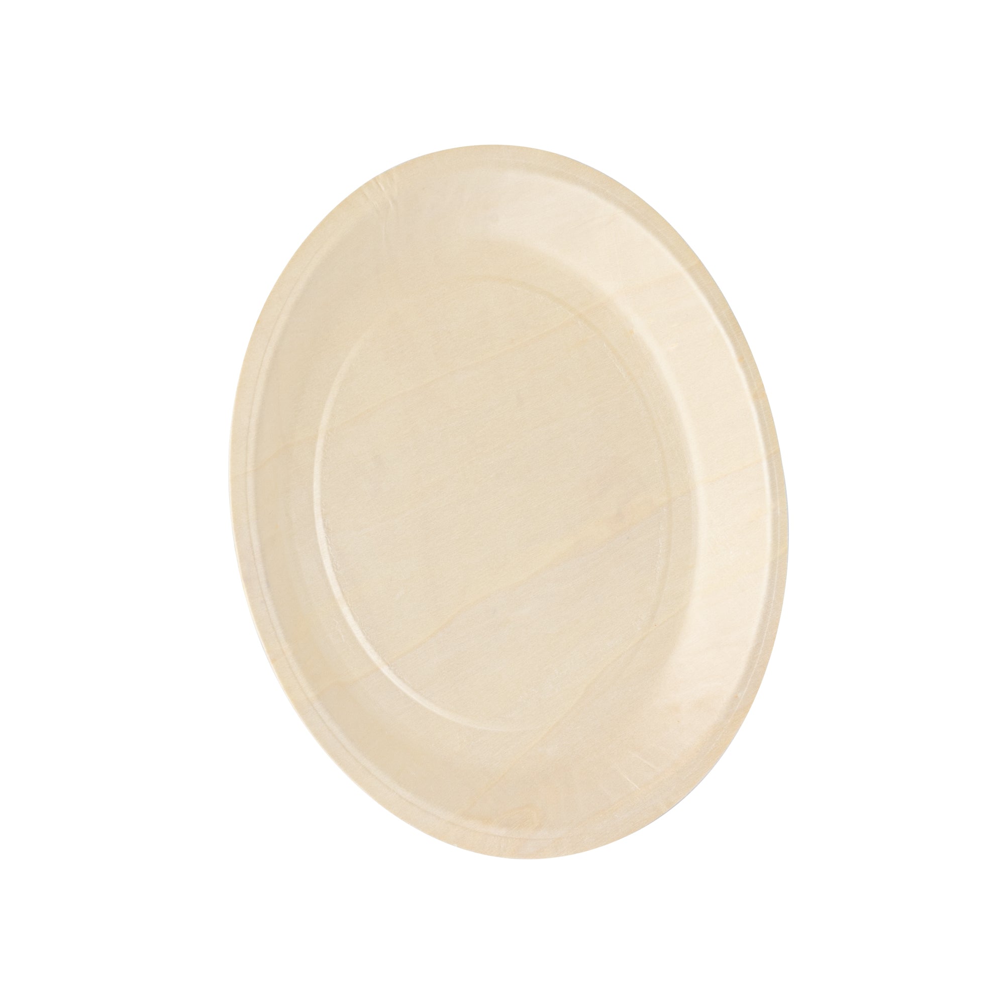 Taipei Round Natural Poplar Plate - 10 1/4'' x 10 1/4'' x 3/4'' - 50 count box