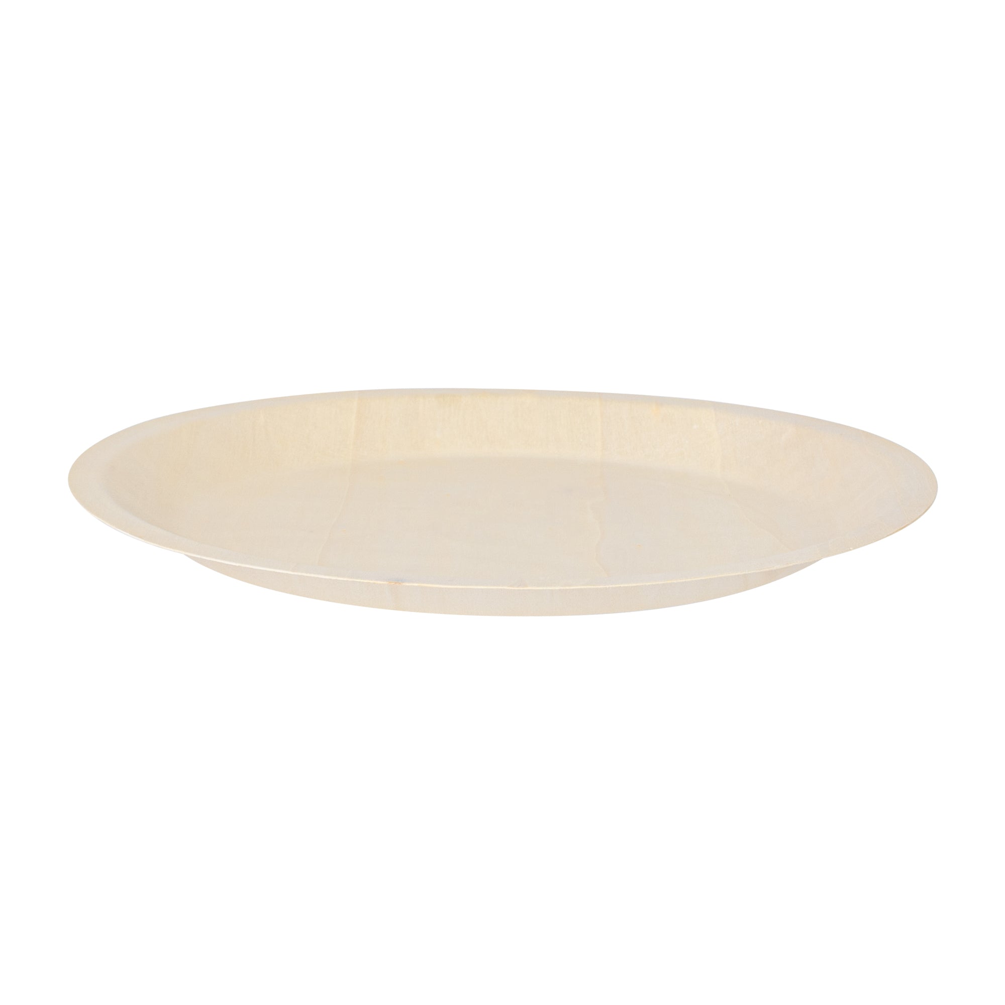 Taipei Round Natural Poplar Plate - 10 1/4'' x 10 1/4'' x 3/4'' - 200 count box
