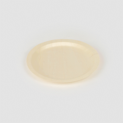 Taipei Round Natural Poplar Plate - 9 1/2'' x 9 1/2'' x 1/2'' - 50 count box