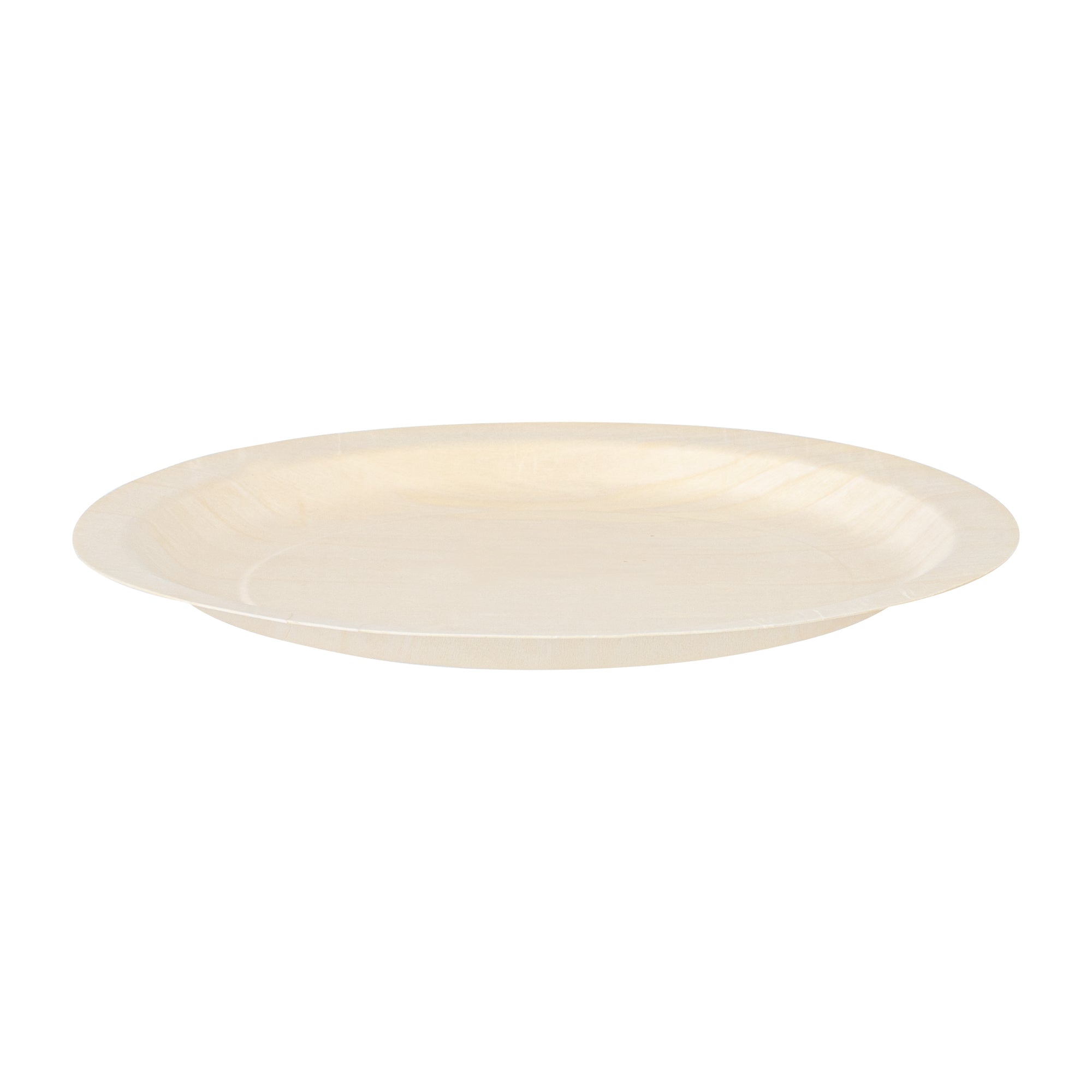Taipei Round Natural Poplar Plate - 9 1/2'' x 9 1/2'' x 1/2'' - 50 count box