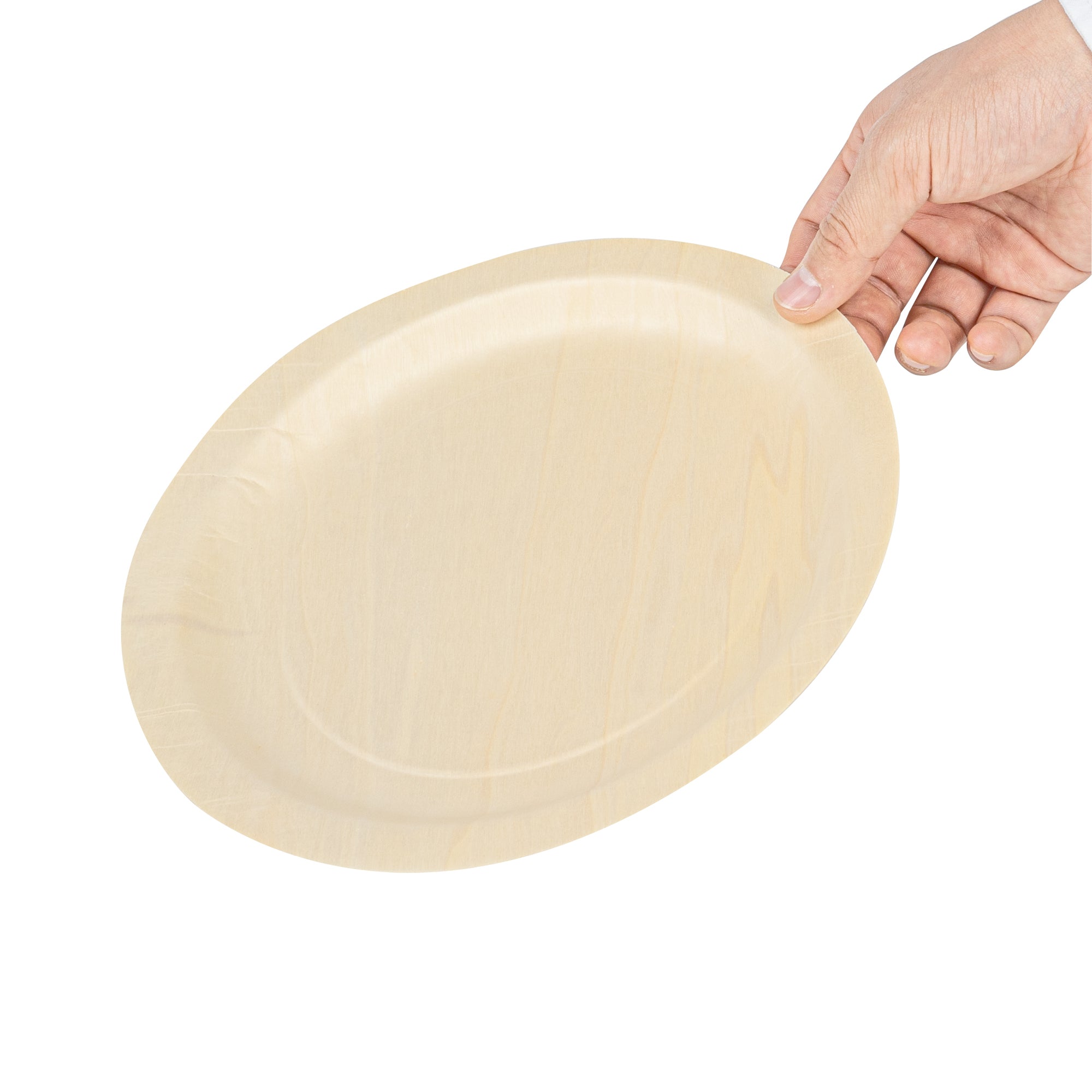 Taipei Round Natural Poplar Plate - 9 1/2'' x 9 1/2'' x 1/2'' - 200 count box