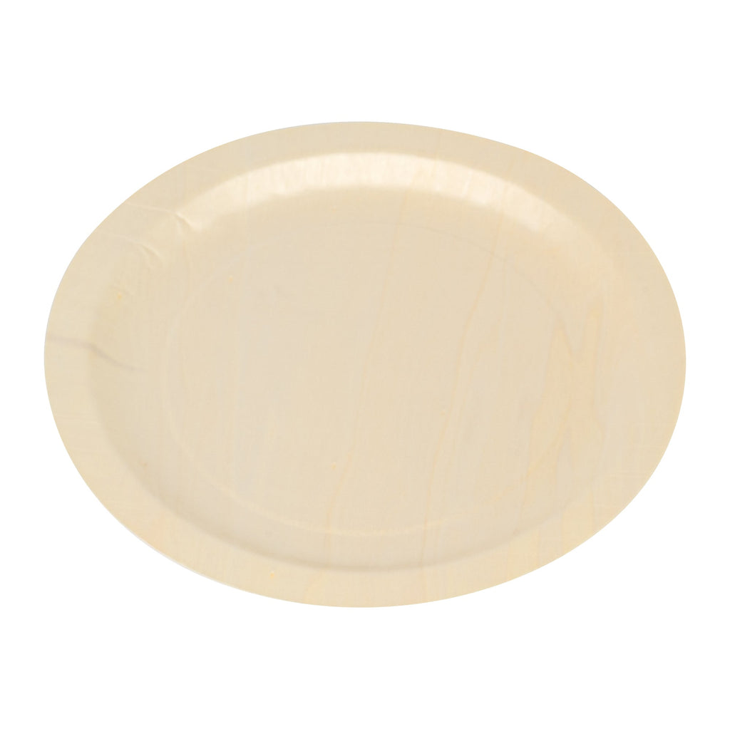 Taipei Round Natural Poplar Plate - 9 1/2'' x 9 1/2'' x 1/2'' - 200 count box