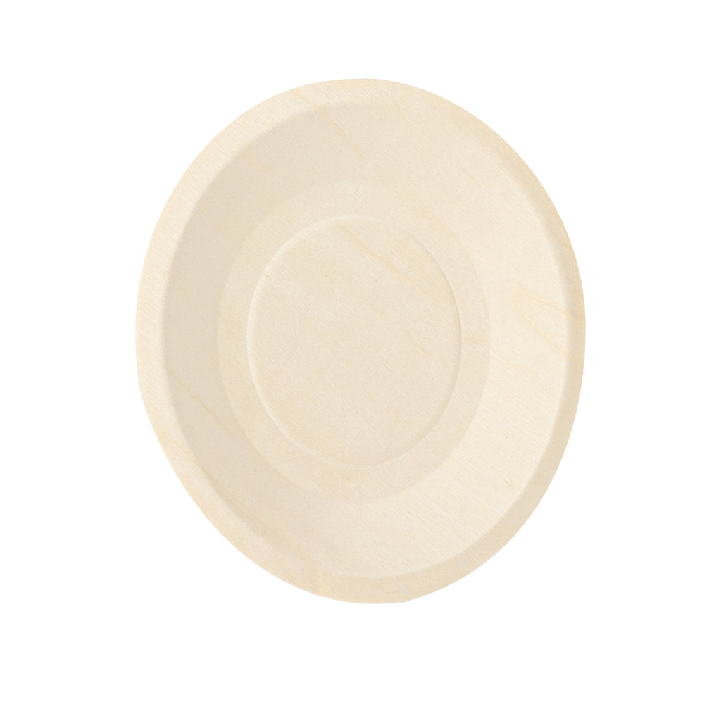 Taipei Round Natural Poplar Plate - 6'' x 6'' - 200 count box