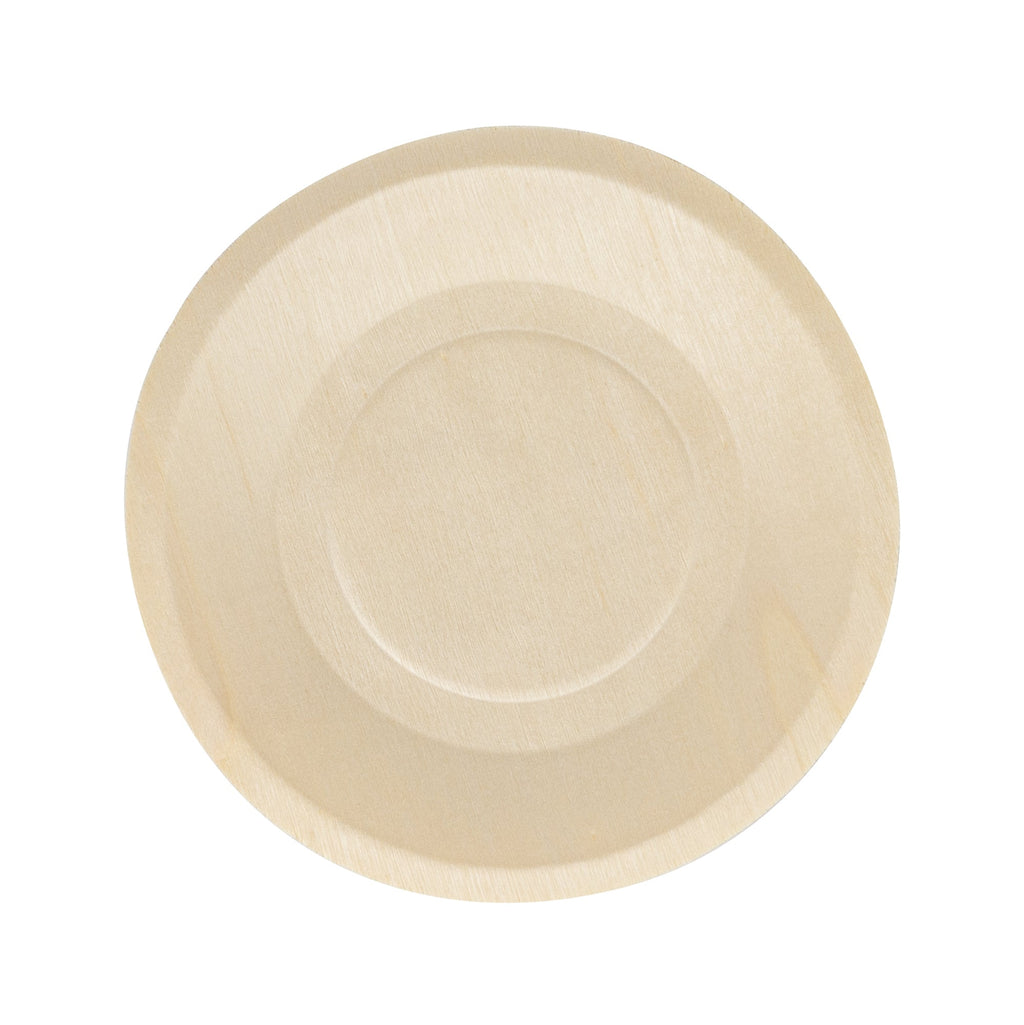 Taipei Round Natural Poplar Plate - 6'' x 6'' - 200 count box