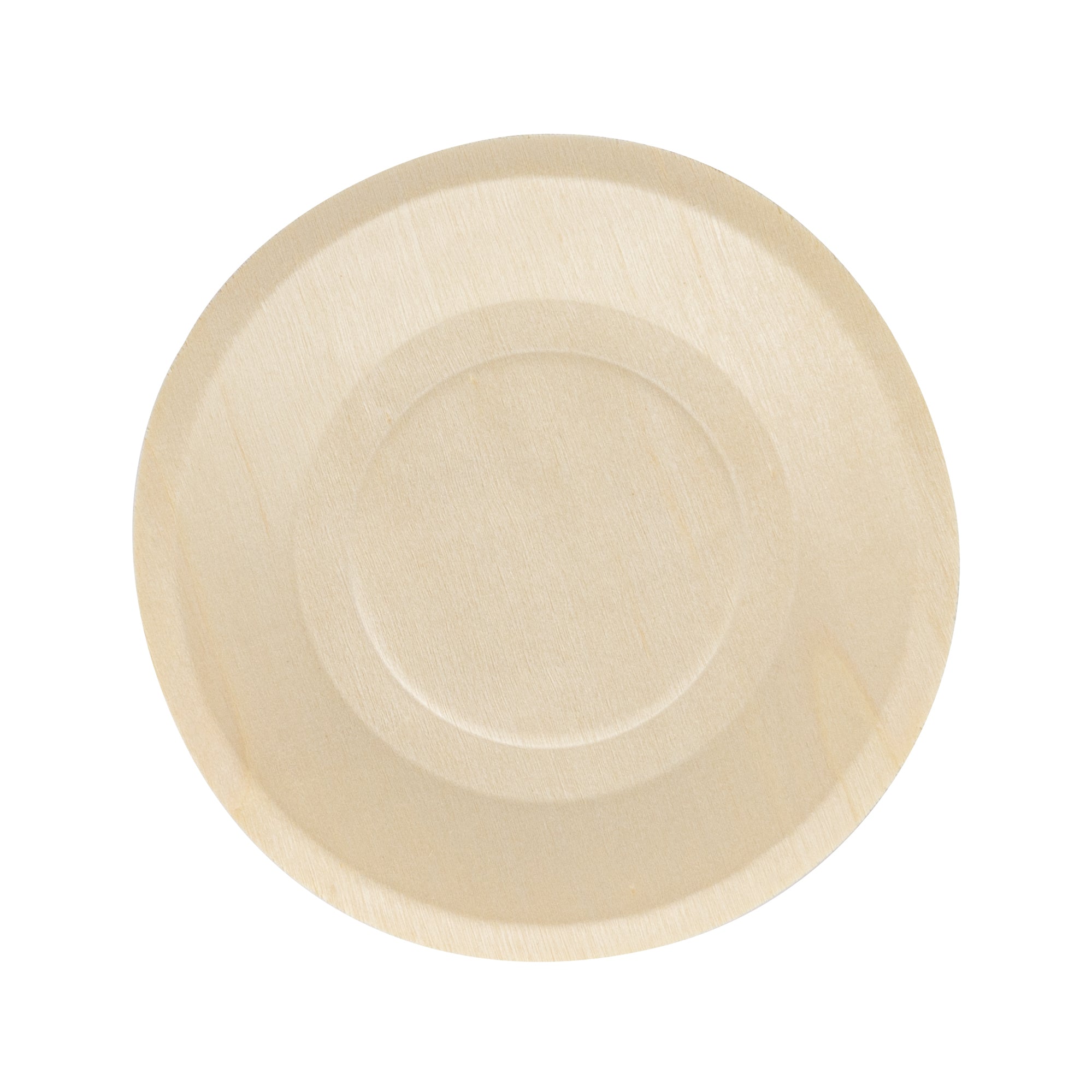 Taipei Round Natural Poplar Plate - 6'' x 6'' - 200 count box