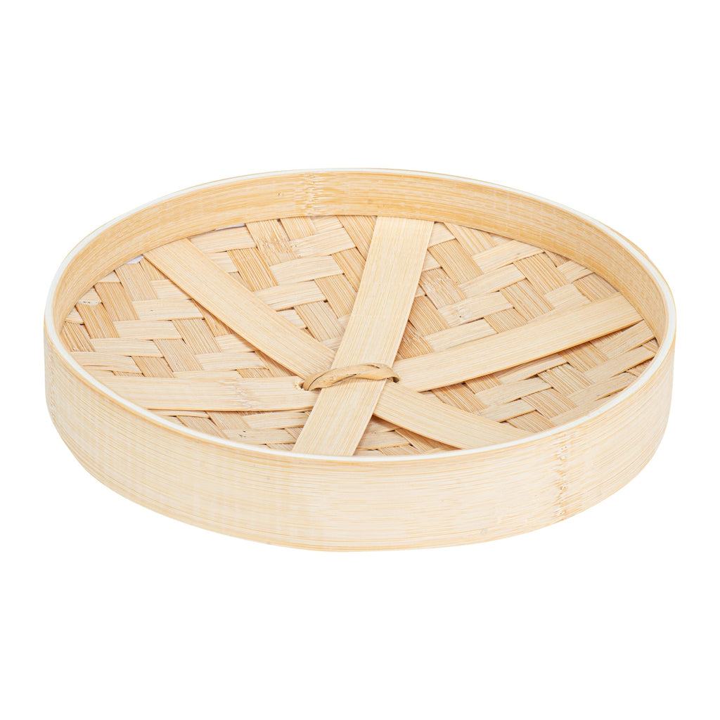 Motomori Round Natural Bamboo Steamer - 10'' x 10'' x 4'' - 1 count box