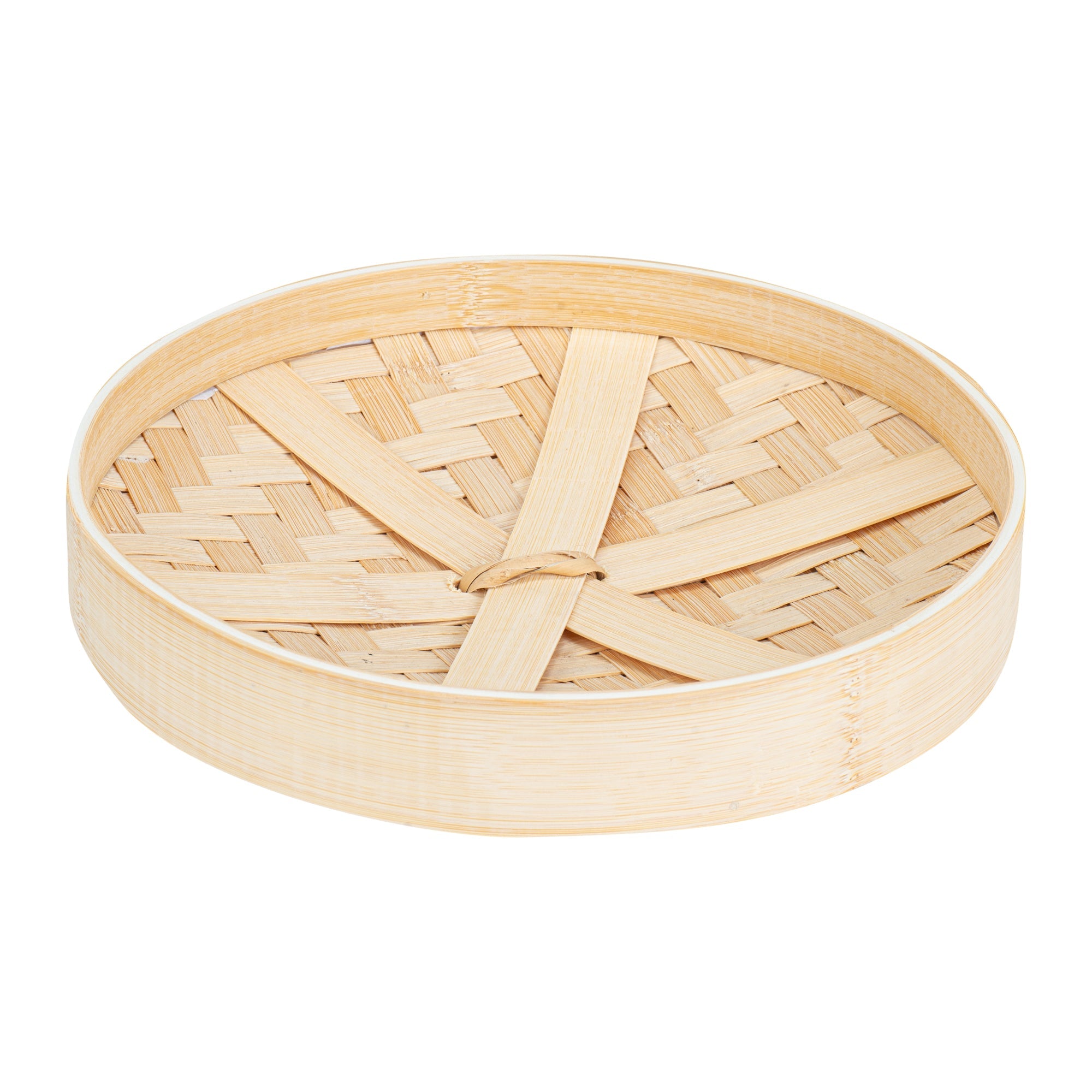 Motomori Round Natural Bamboo Steamer - 10'' x 10'' x 4'' - 10 count box