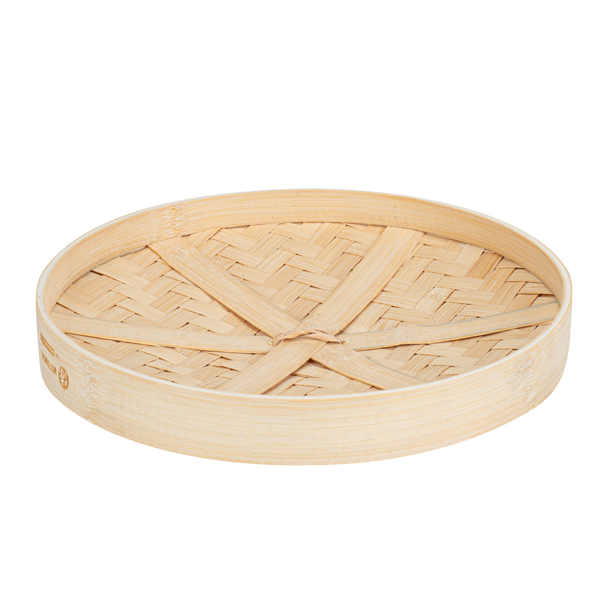 Motomori Round Natural Bamboo Steamer - 12'' x 12'' x 4'' - 1 count box