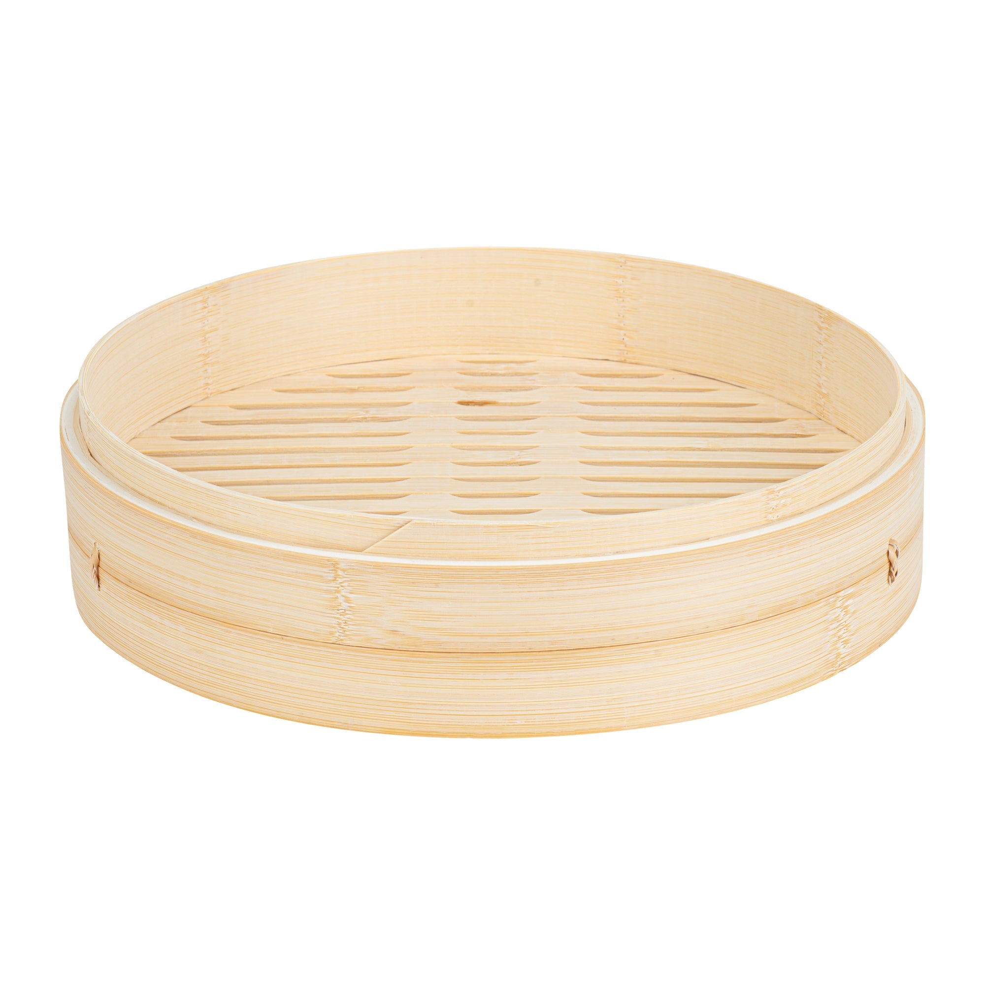 Motomori Round Natural Bamboo Steamer - 12'' x 12'' x 4'' - 1 count box