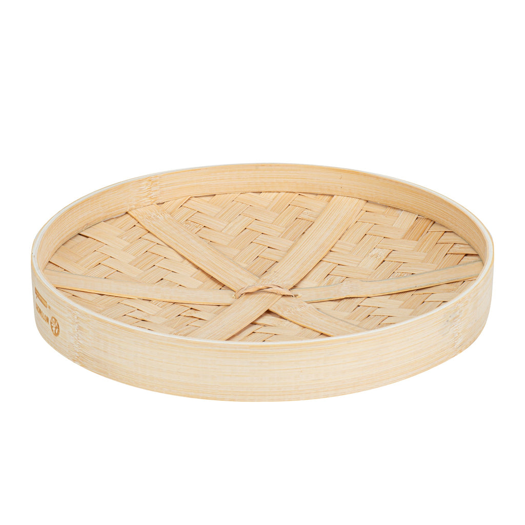 Motomori Round Natural Bamboo Steamer - 12'' x 12'' x 4'' - 10 count box
