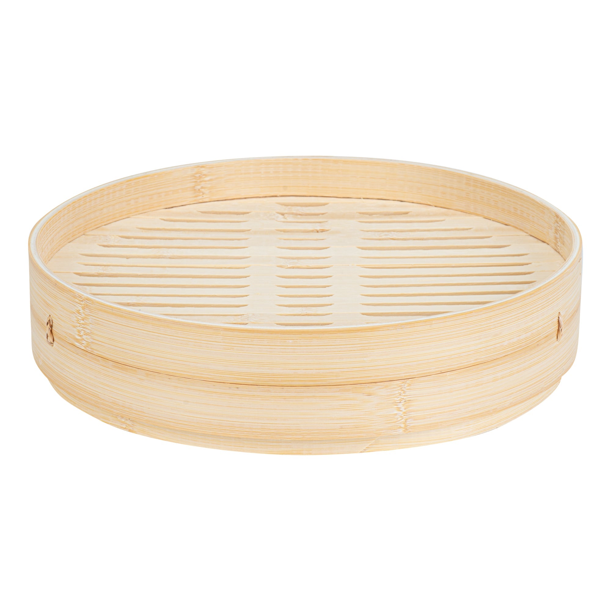 Motomori Round Natural Bamboo Steamer - 12'' x 12'' x 4'' - 10 count box