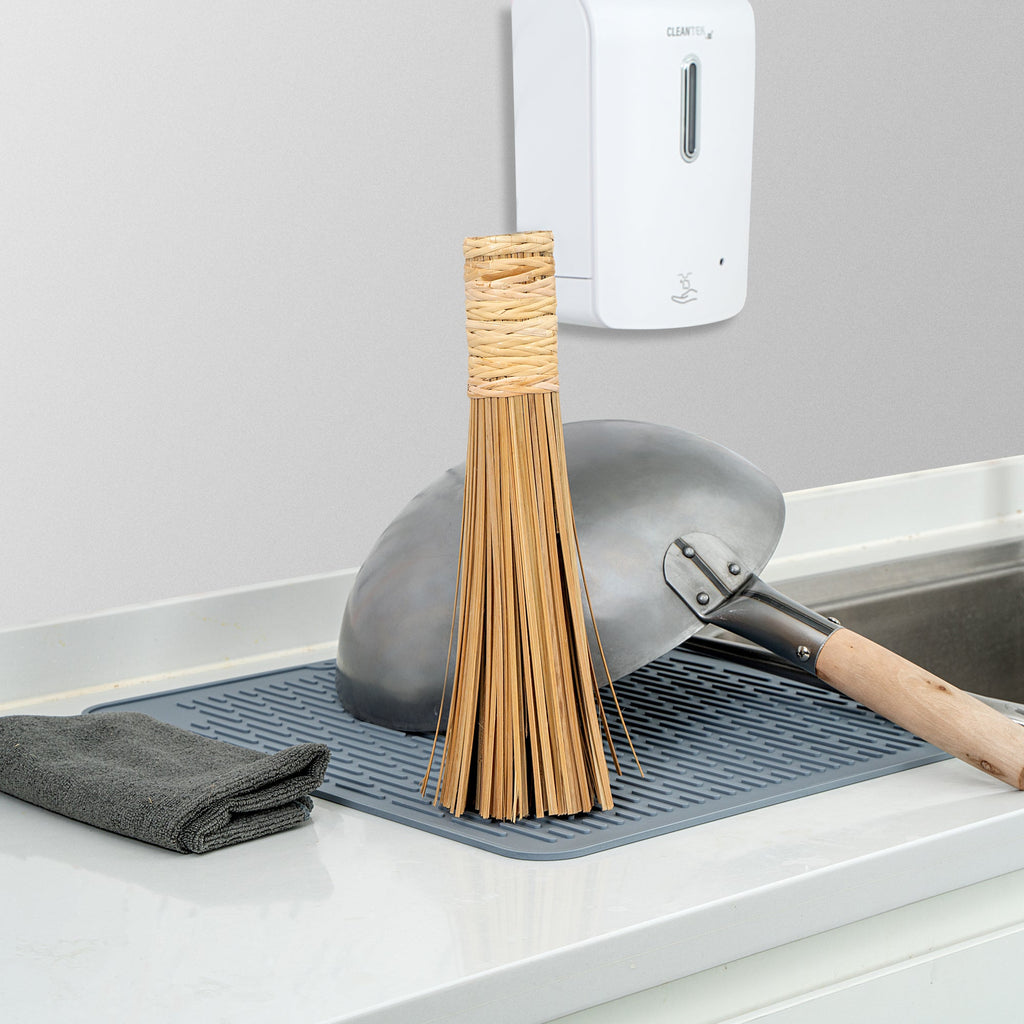 Motomori Natural Bamboo Wok Brush - 11" - 1 count box