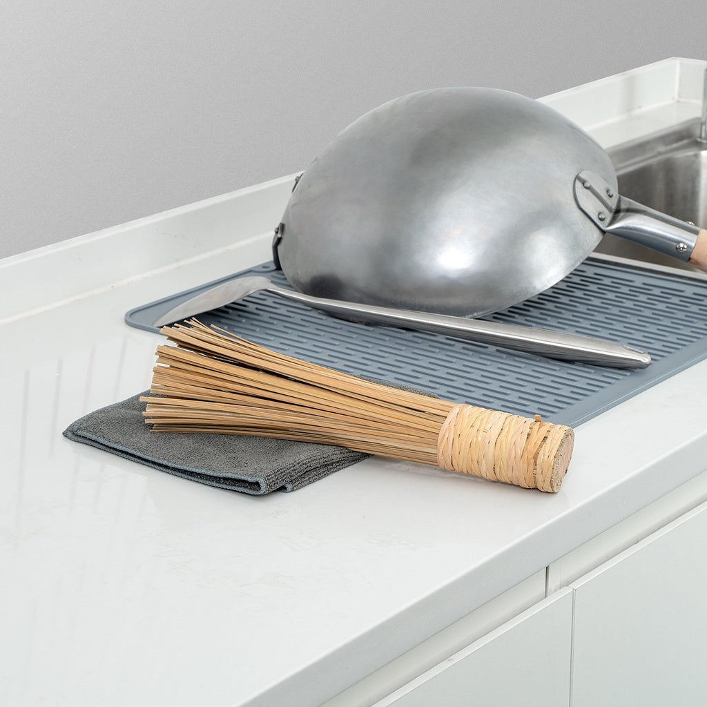 Motomori Natural Bamboo Wok Brush - 11" - 10 count box