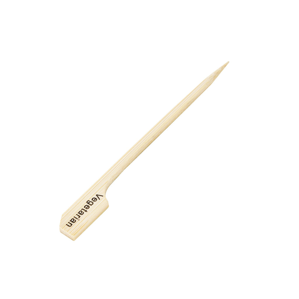 RW Smart Natural Bamboo Paddle Pick / Food Marker - Vegetarian - 4" - 1000 count box
