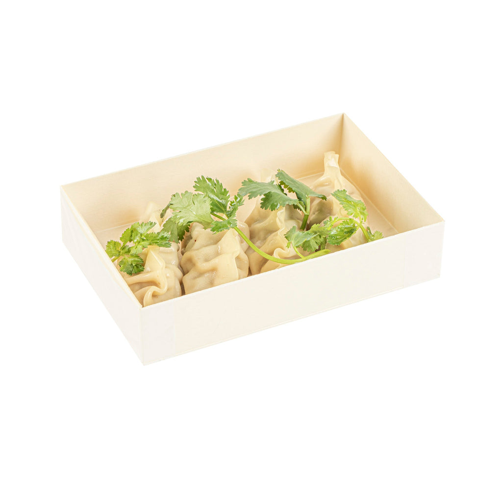 Taipei 25 oz Rectangle Natural Poplar Bento Box - 7" x 4 1/2" x 1 1/2" - 100 count box