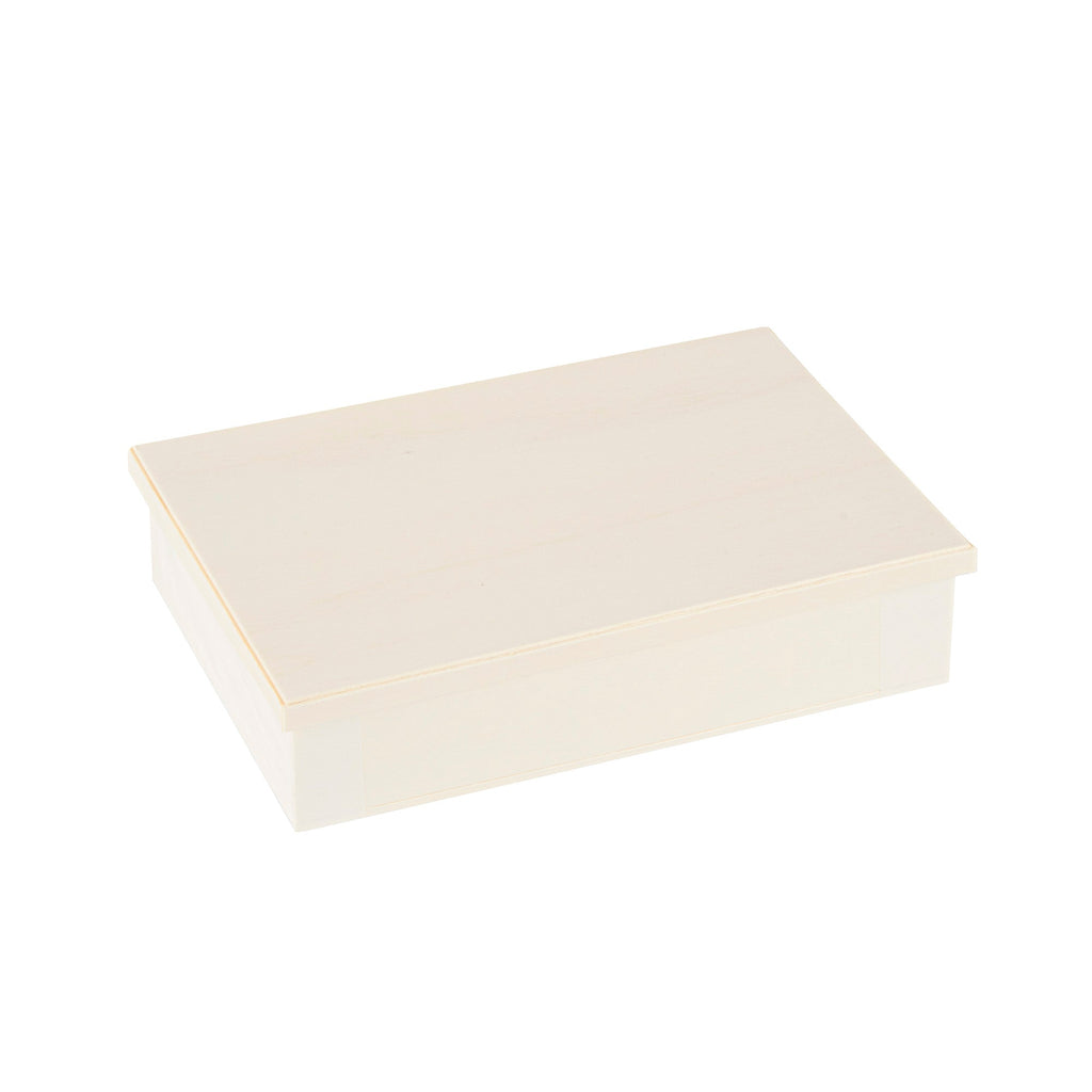 Taipei Rectangle Natural Poplar Lid - Fits 25 oz Bento Box - 100 count box