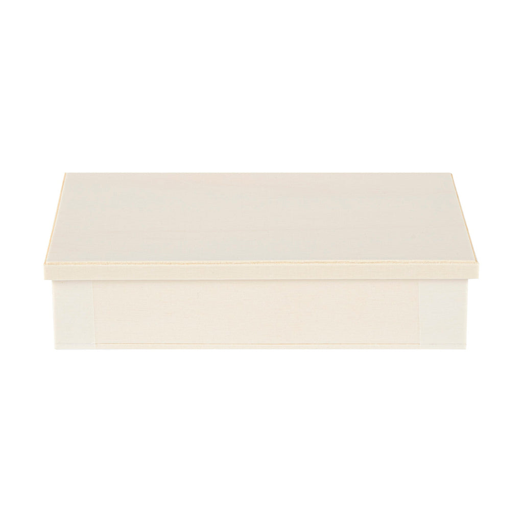 Taipei Rectangle Natural Poplar Lid - Fits 25 oz Bento Box - 100 count box