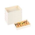 Taipei 31 oz Rectangle Natural Poplar Bento Box - 8" x 4 3/4" x 1 1/2" - 100 count box