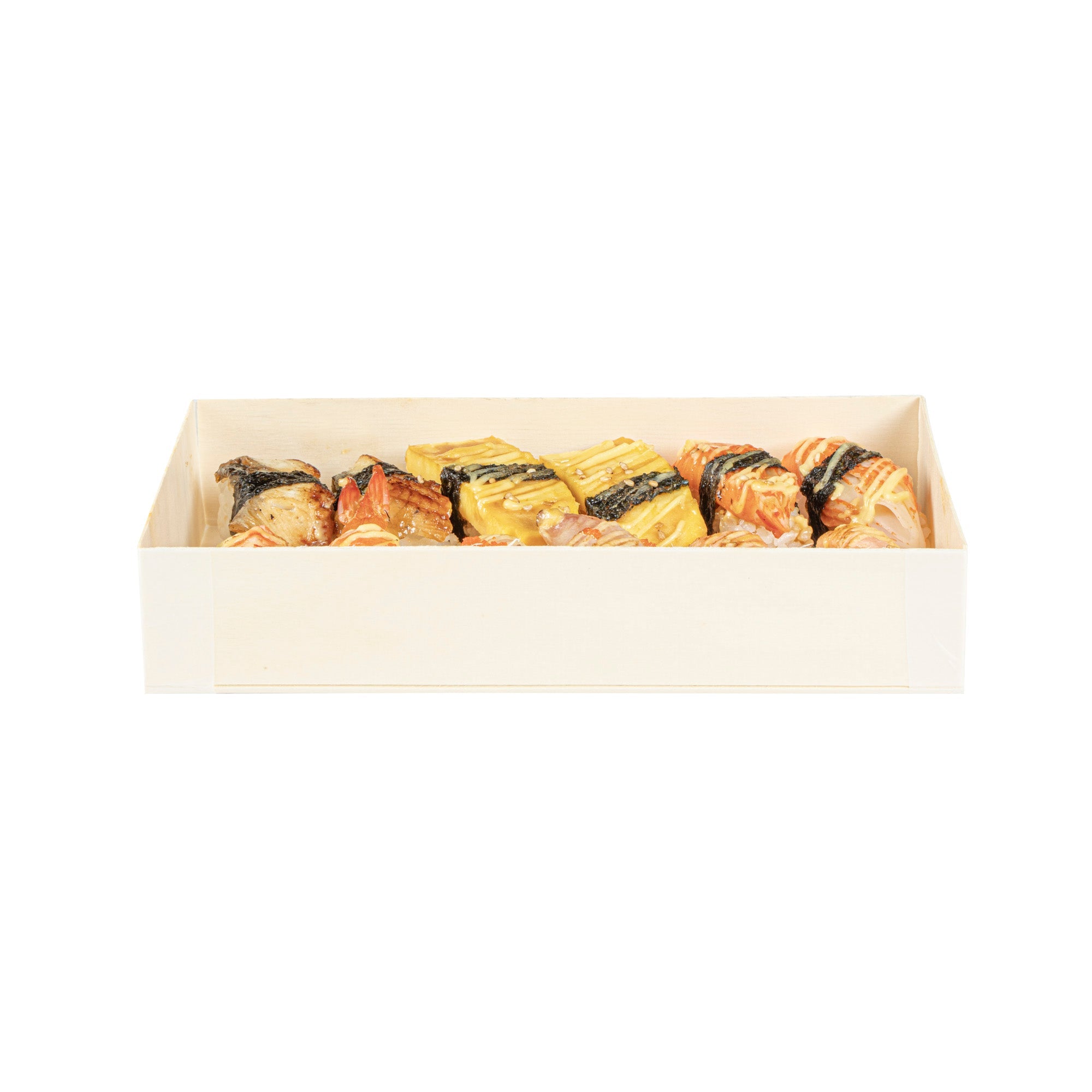 Taipei 31 oz Rectangle Natural Poplar Bento Box - 8" x 4 3/4" x 1 1/2" - 100 count box