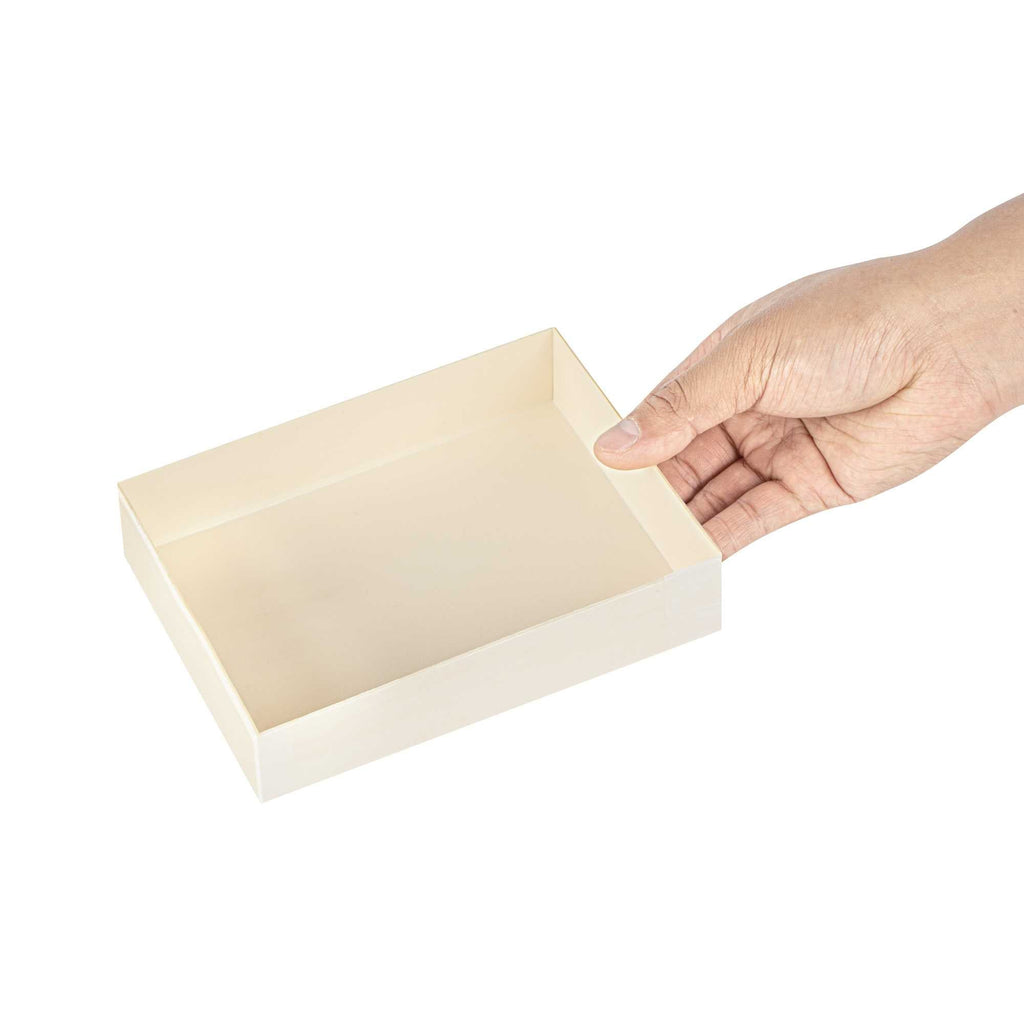 Taipei 24 oz Rectangle Natural Poplar Bento Box - 6 1/2" x 4 3/4" x 1 1/2" - 10 count box